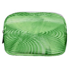 Wave Concentric Circle Green Make Up Pouch (small) by HermanTelo