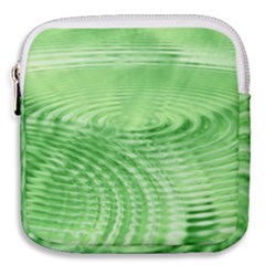 Wave Concentric Circle Green Mini Square Pouch