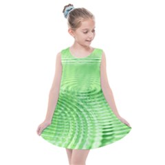 Wave Concentric Circle Green Kids  Summer Dress