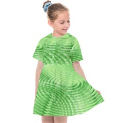 Wave Concentric Circle Green Kids  Sailor Dress