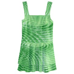 Wave Concentric Circle Green Kids  Layered Skirt Swimsuit by HermanTelo