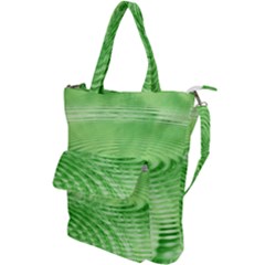 Wave Concentric Circle Green Shoulder Tote Bag by HermanTelo