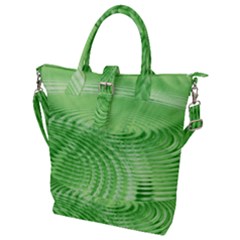 Wave Concentric Circle Green Buckle Top Tote Bag by HermanTelo