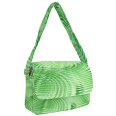 Wave Concentric Circle Green Courier Bag by HermanTelo