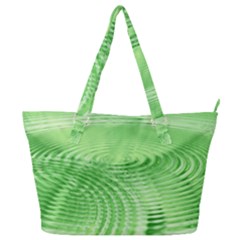 Wave Concentric Circle Green Full Print Shoulder Bag by HermanTelo