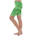 Wave Concentric Circle Green Kids  Lightweight Velour Cropped Yoga Leggings View2