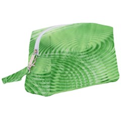 Wave Concentric Circle Green Wristlet Pouch Bag (large) by HermanTelo