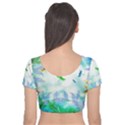 Scrapbooking Tropical Pattern Velvet Short Sleeve Crop Top  View2