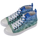 Water Blue Transparent Crystal Women s Mid-Top Canvas Sneakers View2