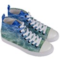 Water Blue Transparent Crystal Women s Mid-Top Canvas Sneakers View3