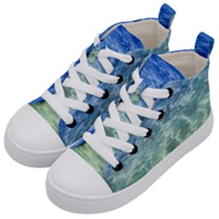 Water Blue Transparent Crystal Kids  Mid-top Canvas Sneakers