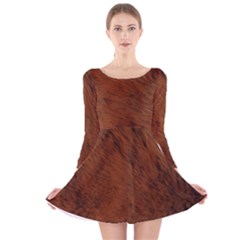 Fur Skin Bear Long Sleeve Velvet Skater Dress