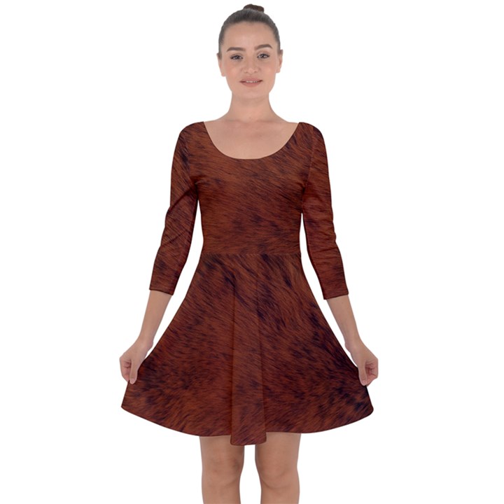 Fur Skin Bear Quarter Sleeve Skater Dress