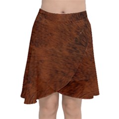 Fur Skin Bear Chiffon Wrap Front Skirt