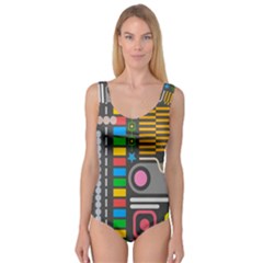 Pattern Geometric Abstract Colorful Arrows Lines Circles Triangles Princess Tank Leotard 