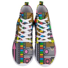 Pattern Geometric Abstract Colorful Arrows Lines Circles Triangles Men s Lightweight High Top Sneakers by Vaneshart