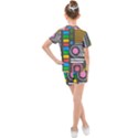 Pattern Geometric Abstract Colorful Arrows Lines Circles Triangles Kids  Mesh Tee and Shorts Set View2