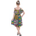 Pattern Geometric Abstract Colorful Arrows Lines Circles Triangles Kids  Cut Out Shoulders Chiffon Dress View2