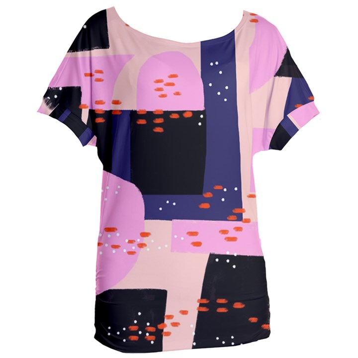 Vibrant Tropical Dot Patterns Women s Oversized Tee