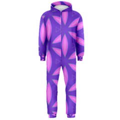 Pattern Texture Backgrounds Purple Hooded Jumpsuit (men) 