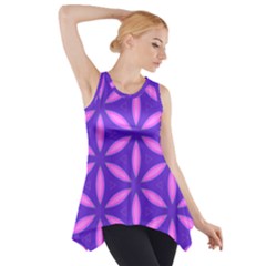 Pattern Texture Backgrounds Purple Side Drop Tank Tunic