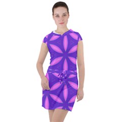 Pattern Texture Backgrounds Purple Drawstring Hooded Dress by HermanTelo