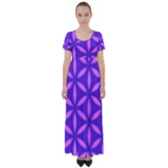 Pattern Texture Backgrounds Purple High Waist Short Sleeve Maxi Dress