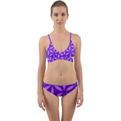 Pattern Texture Backgrounds Purple Wrap Around Bikini Set