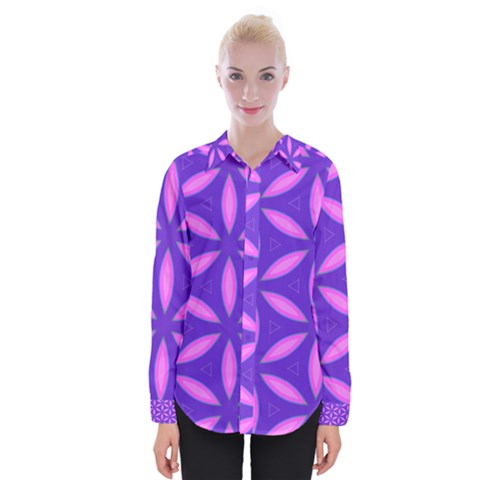 Pattern Texture Backgrounds Purple Womens Long Sleeve Shirt by HermanTelo