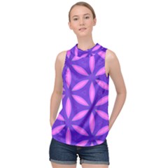 Pattern Texture Backgrounds Purple High Neck Satin Top