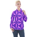 Pattern Texture Backgrounds Purple Women s Long Sleeve Pocket Shirt View1