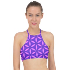 Pattern Texture Backgrounds Purple Racer Front Bikini Top by HermanTelo