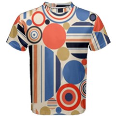 Geometric Abstract Pattern Colorful Flat Circles Decoration Men s Cotton Tee by Vaneshart