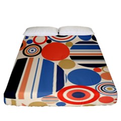 Geometric Abstract Pattern Colorful Flat Circles Decoration Fitted Sheet (california King Size) by Vaneshart