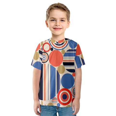 Geometric Abstract Pattern Colorful Flat Circles Decoration Kids  Sport Mesh Tee by Vaneshart