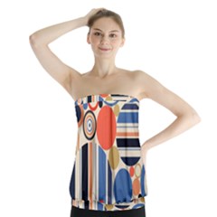 Geometric Abstract Pattern Colorful Flat Circles Decoration Strapless Top by Vaneshart