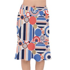 Geometric Abstract Pattern Colorful Flat Circles Decoration Short Mermaid Skirt by Vaneshart