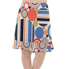 Geometric Abstract Pattern Colorful Flat Circles Decoration Fishtail Chiffon Skirt by Vaneshart