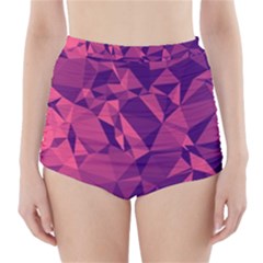 Triangulation Patterns High-waisted Bikini Bottoms by Vaneshart