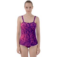 Triangulation Patterns Twist Front Tankini Set by Vaneshart