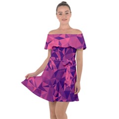 Triangulation Patterns Off Shoulder Velour Dress by Vaneshart