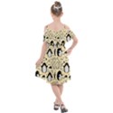 Hand Drawn Penguin Doodle Pattern Kids  Cut Out Shoulders Chiffon Dress View2