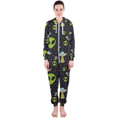 Alien Ufo Pattern Hooded Jumpsuit (ladies)  by Vaneshart