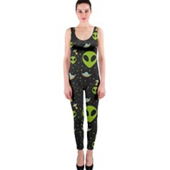 Alien Ufo Pattern One Piece Catsuit by Vaneshart