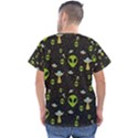 Alien Ufo Pattern Men s V-Neck Scrub Top View2