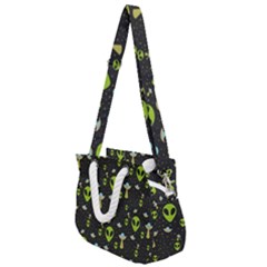 Alien Ufo Pattern Rope Handles Shoulder Strap Bag by Vaneshart