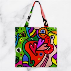 Seamless Doodle Zipper Grocery Tote Bag