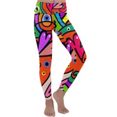 Seamless Doodle Kids  Lightweight Velour Classic Yoga Leggings