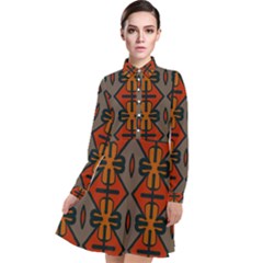 Seamless Digitally Created Tilable Abstract Pattern Long Sleeve Chiffon Shirt Dress by Vaneshart