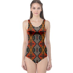 Seamless Digitally Created Tilable Abstract Pattern One Piece Swimsuit by Vaneshart